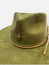 Load image into Gallery viewer, Handcrafted Olive Crystal Fedora
