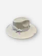 Load image into Gallery viewer, Handcrafted Ivory & Lavender Fedora
