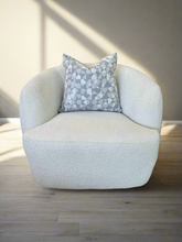 Load image into Gallery viewer, 20x20 Geometric Printed Pillow- Slate Blue & Cream