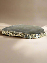 Load image into Gallery viewer, Smoky Quartz Coaster with Silver-Plated Edge