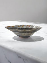 Load image into Gallery viewer, Hand-Carved Onyx Bowl — Charcoal, Taupe & Rust Veining