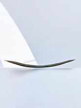 Load image into Gallery viewer, Hand-Blown Iridescent Glass Centerpiece – Steel Blue with Gold