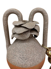 Load image into Gallery viewer, Two-Tone Brazilian Vase with Sculpted Lid, Tassel, and Gilded Beads