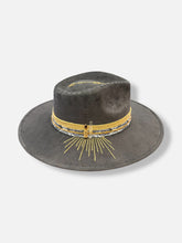 Load image into Gallery viewer, Handcrafted Gray Crystal Fedora