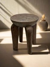 Load image into Gallery viewer, African Vintage Stool – Rounded Top with Sculptural Legs