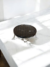 Load image into Gallery viewer, Black Onyx Pedestal with Silver Leaf Detail