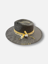 Load image into Gallery viewer, Handcrafted Gray Crystal Fedora