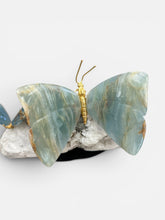 Load image into Gallery viewer, Mica & Blue Onyx Butterfly Sculpture on Black Marble Base