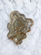 Load image into Gallery viewer, Hand-Carved Onyx Bowl — Charcoal, Taupe & Rust Veining