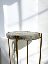 Load image into Gallery viewer, Polished Agate Accent Table with Matte Gold