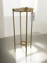 Load image into Gallery viewer, Frosted Agate Accent Table with Matte Gold Base