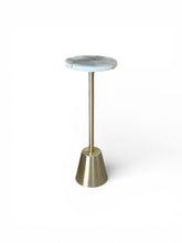 Load image into Gallery viewer, Round Agate Side Table with Gold-Tone Metal Base – One of a Kind
