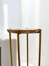 Load image into Gallery viewer, Blue-Gray Agate Accent Table with Natural Crystal Center