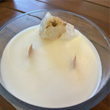 Load image into Gallery viewer, Haus Signature Caribbean Teakwood Crystal Candle – Agate & Clear Quartz