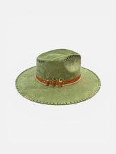 Load image into Gallery viewer, Handcrafted Moss Green Artisan Fedora