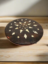 Load image into Gallery viewer, African wood tray with Bone inlay