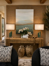 Load image into Gallery viewer, Green Aventurine Table Lamp with 24K Gold Edges | Luxury Natural Stone Lamp