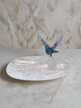 Load image into Gallery viewer, Hummingbird on Quartz jewelry plate