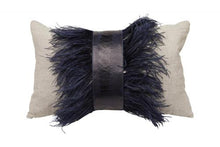 Load image into Gallery viewer, Ostrich Navy Pillow