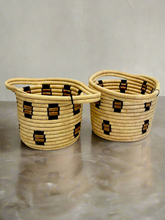 Load image into Gallery viewer, Handwoven African Basket with Subtle Leopard-Inspired Pattern
