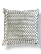 Load image into Gallery viewer, 20x20 Velvet Textured Pillow – Cream &amp; Light Taupe
