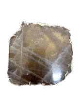 Load image into Gallery viewer, Smoky Quartz Coaster with Silver-Plated Edge
