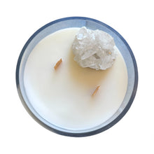 Load image into Gallery viewer, Haus Signature Caribbean Teakwood Crystal Candle – Natural Quartz Cluster
