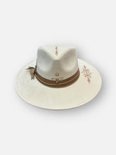 Load image into Gallery viewer, Handcrafted Ivory Feather Fedora
