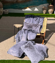 Load image into Gallery viewer, French Faux Fur Pillow – Black Frost | 12x20
