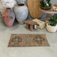 Load image into Gallery viewer, “Ember Cross – Vintage Mini Rug”
