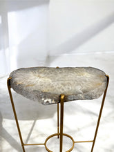 Load image into Gallery viewer, Half-Moon Agate Accent Table in Cream and Charcoal Tones

