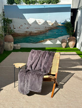 Load image into Gallery viewer, Smokey Gray Faux Fur Throw – The Art of French Softness
