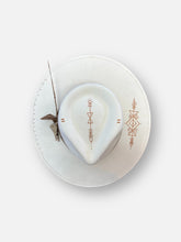 Load image into Gallery viewer, Handcrafted Ivory Feather Fedora
