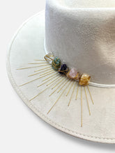 Load image into Gallery viewer, Handcrafted Ivory Crystal Fedora
