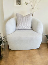 Load image into Gallery viewer, 20x20 Velvet Textured Pillow – Cream &amp; Light Taupe
