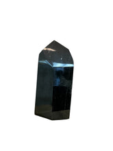 Load image into Gallery viewer, Black Obsidian Crystal Point Sculpture | Polished Natural Stone Statement Piece
