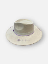 Load image into Gallery viewer, Handcrafted Ivory &amp; Lavender Fedora
