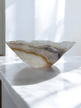 Load image into Gallery viewer, Hand-Carved Onyx Bowl — Honey, Caramel &amp; Cream Veining
