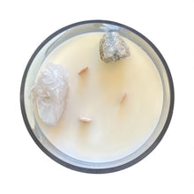 Load image into Gallery viewer, Haus Signature Caribbean Teakwood Crystal Candle – Quartz &amp; Celestine
