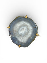 Load image into Gallery viewer, Delicate Agate Side Table with Gilt Metal Base – One-of-a-Kind

