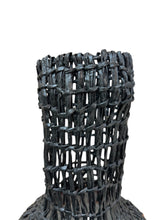 Load image into Gallery viewer, Handwoven Raffia and Clay Vase – Brazilian Artisan Craft
