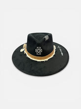 Load image into Gallery viewer, Handcrafted Midnight Feather Fedora
