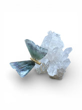 Load image into Gallery viewer, Fluorite Butterfly Sculpture on Crystal Quartz
