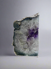 Load image into Gallery viewer, Amethyst Book Holder with Silver-Plated Back
