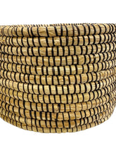 Load image into Gallery viewer, Handwoven Rwandan Basket – Natural &amp; Black Coil
