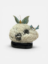 Load image into Gallery viewer, Mica &amp; Blue Onyx Butterfly Sculpture on Black Marble Base
