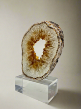 Load image into Gallery viewer, Citrine Crystal Slice on Lucite Base – Exposed Points
