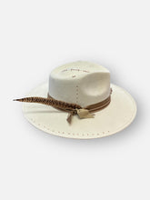 Load image into Gallery viewer, Handcrafted Ivory Feather Fedora
