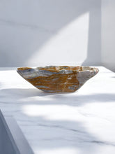 Load image into Gallery viewer, Hand-Carved Onyx Bowl — Gray, Taupe &amp; Rust Veining
