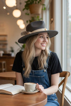 Load image into Gallery viewer, Handcrafted Charcoal Sunburst Fedora
